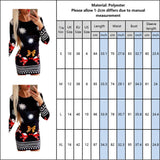 Women Christmas Bodycon knitted Print Dress Long Sleeve Clothing