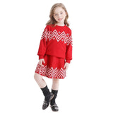 New Year Knitted Winter Reindeer Kids Dress for Little Girl Cotton Warm Christmas Dress