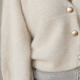 Hirsionsan Elegant Long Sleeve Mohair Sweater Cardigan