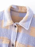 Stylish Sweet Plaid Woolen Shirt Check Jacket Cute
