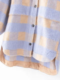 Stylish Sweet Plaid Woolen Shirt Check Jacket Cute