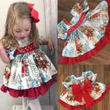 1-6T Christmas Princess Dress Toddler Girls Outfits Bowknot Party