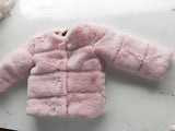 Baby Girls Faux Fur Coat Winter Long Sleeve Warm Kids Snow Jacket