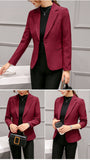 Black Women Formal Blazers Office Work Suit Jackets Coat