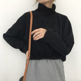 AECU1 Turtleneck Knitted Jumper Sweater Casual Pullover