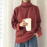 AECU1 Turtleneck Knitted Jumper Sweater Casual Pullover