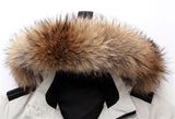 -30 Degree Duck Down Parkas Coat Mid Length Fur Collar