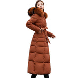 Women Winter Jacket Cotton Padded Warm Thicken Long Coat