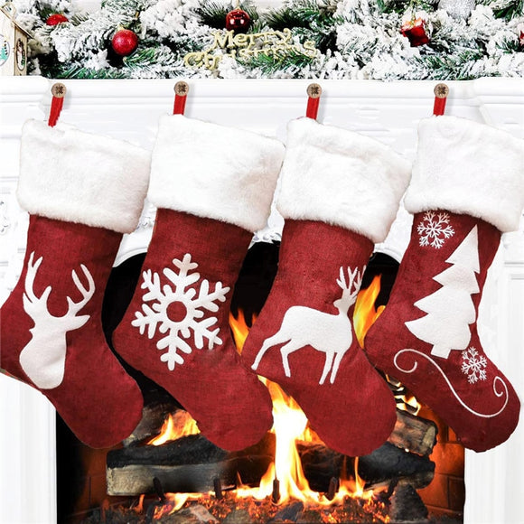 2021 Christmas Stockings Socks Gift Candy Bag Christmas Decorations