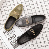 Fashion Design Casual Bling Leather Shoes Men Brand Lazy Footwear Slip On Loafers Driving Shoes