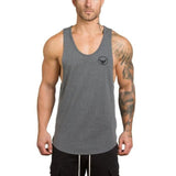 Brand gym clothing cotton singlets canotte bodybuilding stringer sleeveless vest Tanktop