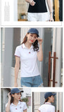Summer women slim golf polo shirts Short-sleeved Casual Pique cotton embroidery logo