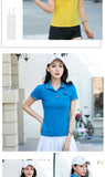 Summer women slim golf polo shirts Short-sleeved Casual Pique cotton embroidery logo