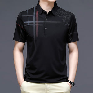 Men's Tee Shirt Short Sleeve Casual Business Clothing Polos Shirts Slim Fit