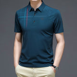 Men's Tee Shirt Short Sleeve Casual Business Clothing Polos Shirts Slim Fit