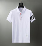 Men Summer solid Polo Shirt Short Sleeve Slim Fit Polos Fashion