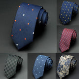 Man Fashion Dot Neckties Corbatas Gravata Jacquard Slim Tie