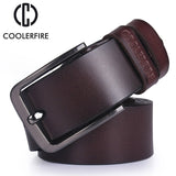 Genuine leather belt designer luxury strap vintage pin buckle