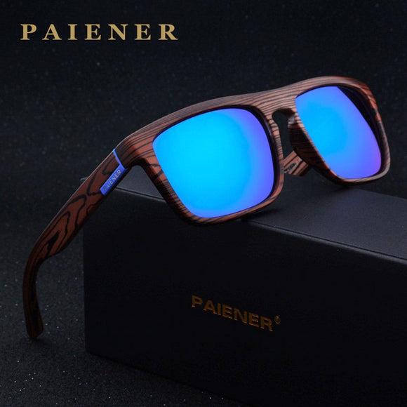 Imitation Bamboo Wood Polarized Sunglasses Sport Goggles