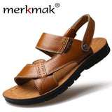New Summer Men Beach Sandals Genuine Leather Casual Shoes