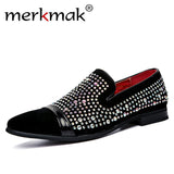 New Suede Leather Luxury Brand Crystal Fashion Men's Shoes