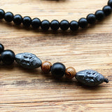 New Design Black Hematite Carving Bead Necklace Fashion Jewelry
