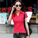 New Polo Women Short Sleeve  For Women Cotton Tops Tees Ladies Polo