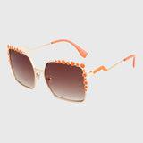 Oversize Square Sunglasses Women Designer Retro Ombre Glasses