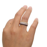 thin line micro pave cz eternity 3 colors stack 925 silver cz ring