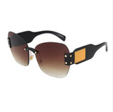 Oversized Square Sunglasses Women Rimless Shades UV400 Eyewear