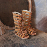 Suede leather Girls sandals Real Female Boots Kids gladiator sandals