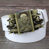 Golden skull Novelty cigarette lighter leather belts for men