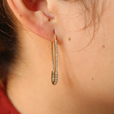 paperclip safety pin studs fashion  women jewelry gold filled earring