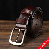 Men's genuine leather strap luxury pin buckle belts