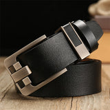 Men's genuine leather strap luxury pin buckle belts