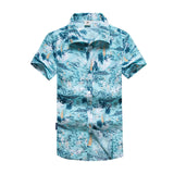 Mens Casual camisa masculina Printed Beach Shirts Short Sleeve