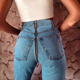 New Hot Sexy Back Zipper Women Denim Pants Elastic Stretch Jeans
