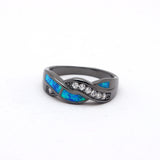 Plated Wave Blue Opal Rings for Women  Fashion Jewelry