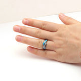 Plated Wave Blue Opal Rings for Women  Fashion Jewelry