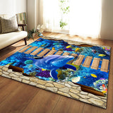 Nordic Carpets Soft Flannel 3D Printed Area Rugs Parlor Galaxy Space Mat