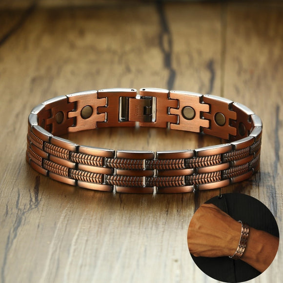 Mens Elegant Pure Copper Magnetic Therap  Bracelet Pain Relief For Arthritis
