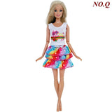 Handmade Fashion Outfit Short Dress T-shirt Trousers For Barbie Doll Toy