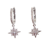 simple temperament CZ star North star charm earrings