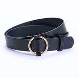 HOT Circle Buckles Belt women fashion students simple casual trousers