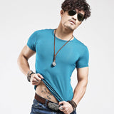 V neck T Shirt Fashion Fitness Casual For Male