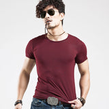 V neck T Shirt Fashion Fitness Casual For Male