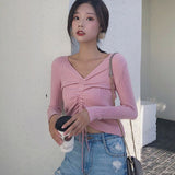 AOSSVIAO Sexy lace up knitting pullover sweater jumper