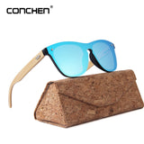 CONCHEN Wooden Sunglasses For Women Fashion Brand Designer UV400