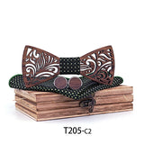 Wooden Bow Tie set and Handkerchief Bowtie Necktie
