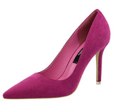 {D&Henlu}Women Shoe Purple Women Pumps Ladies Office Shoes Pointed Toe
